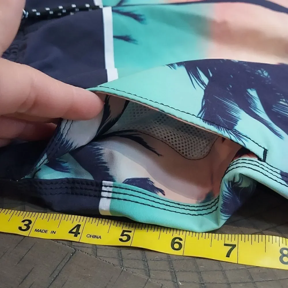 Pullin Men’s Short Jam Palm Tree Swim Trunks M